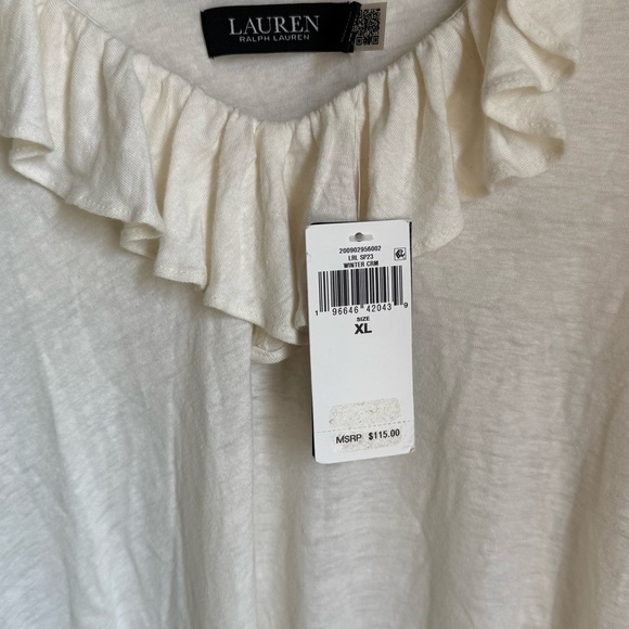 Ralph Lauren Cream Ruffle Blouse - Picture 4 of 5
